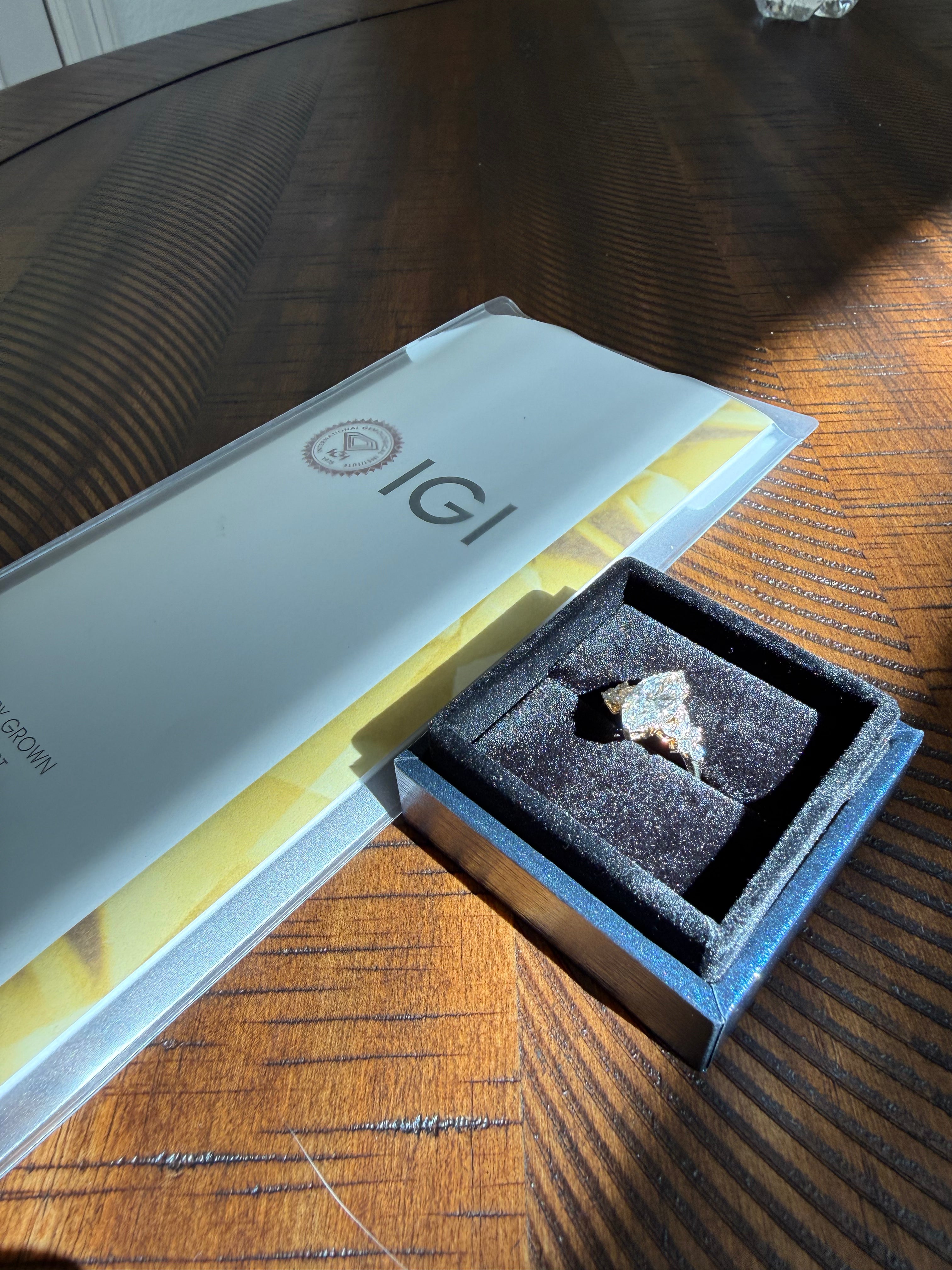 Custom 3ct 14K Yellow Gold Diamond Ring